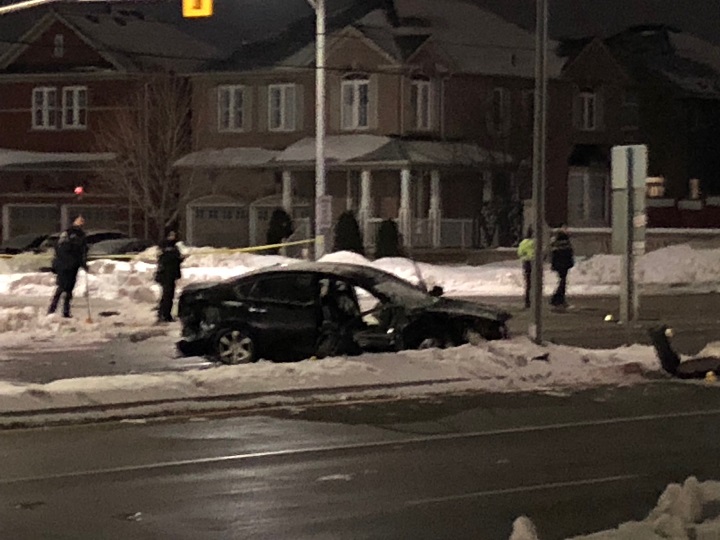 A photo of the crash scene in Brampton.
