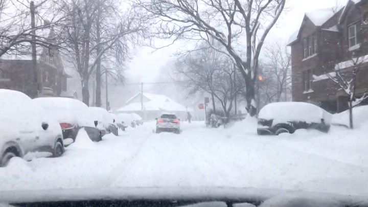 A scene of Toronto during the winter blizzard of Jan. 17, 2022.