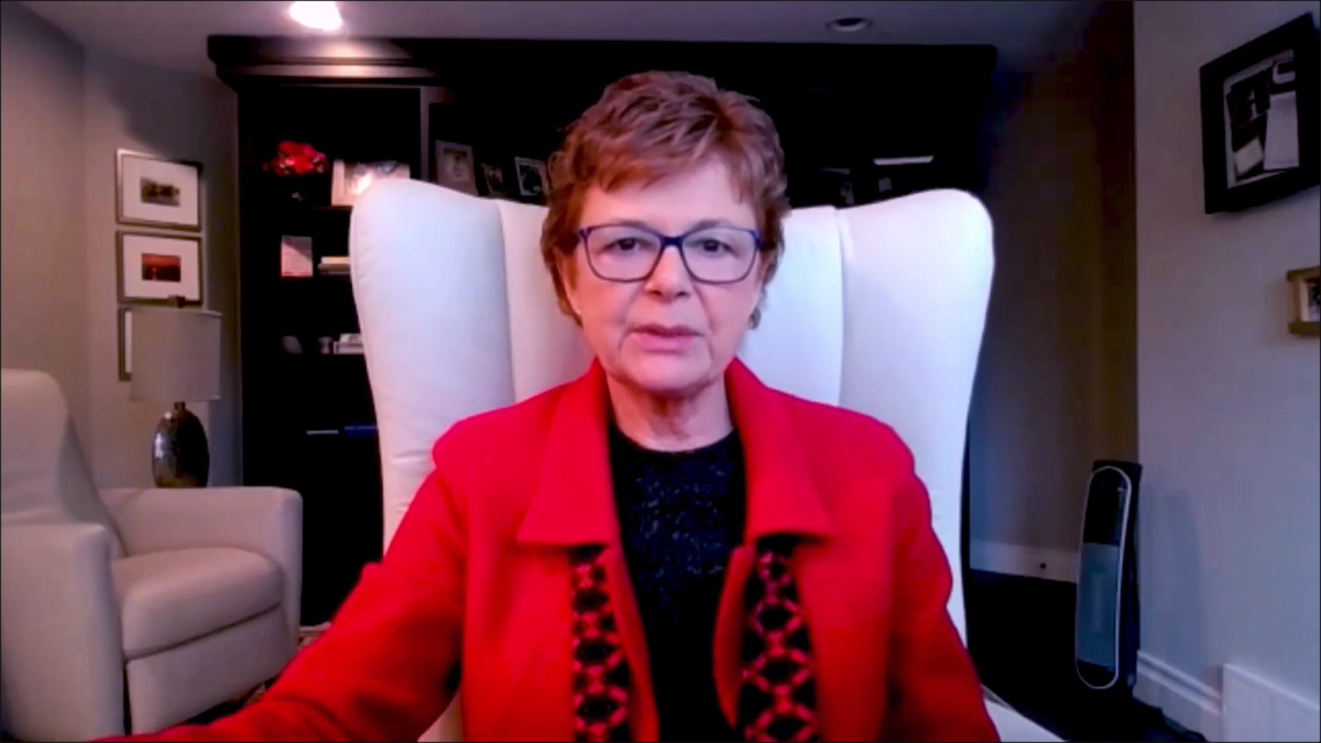 London, Ont., lawyer Barbara Legate addresses a virtual audience during the 16th Annual Breakfast for Youth Opportunities Unlimited.
