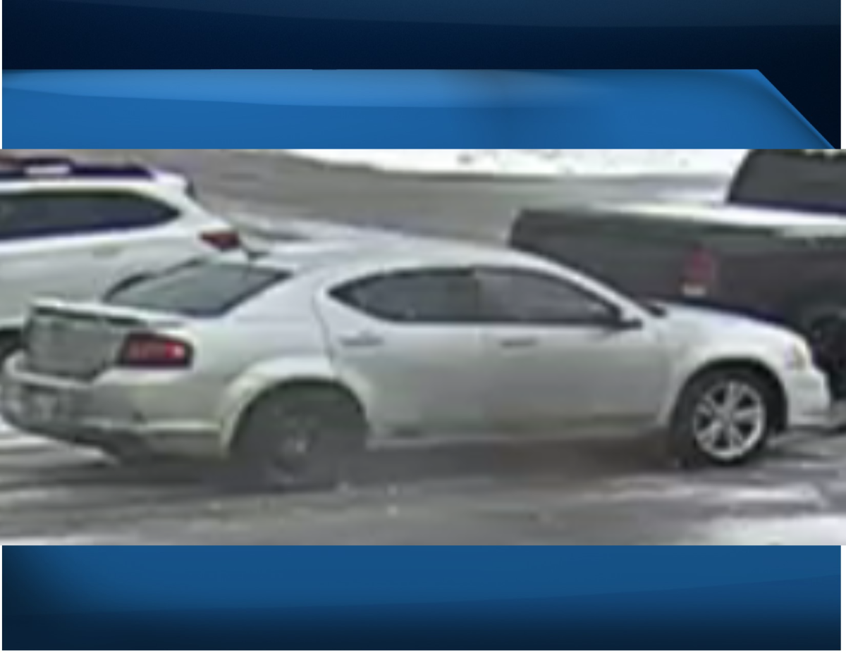 The vehicle used by two suspects following a theft from a grocery store in Ennismore on Feb.2, 2022.