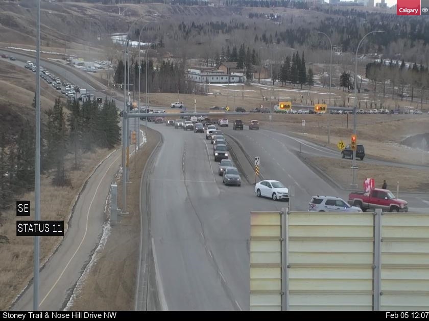 A convoy moved through Calgary on Saturday, Feb. 5, 2022.