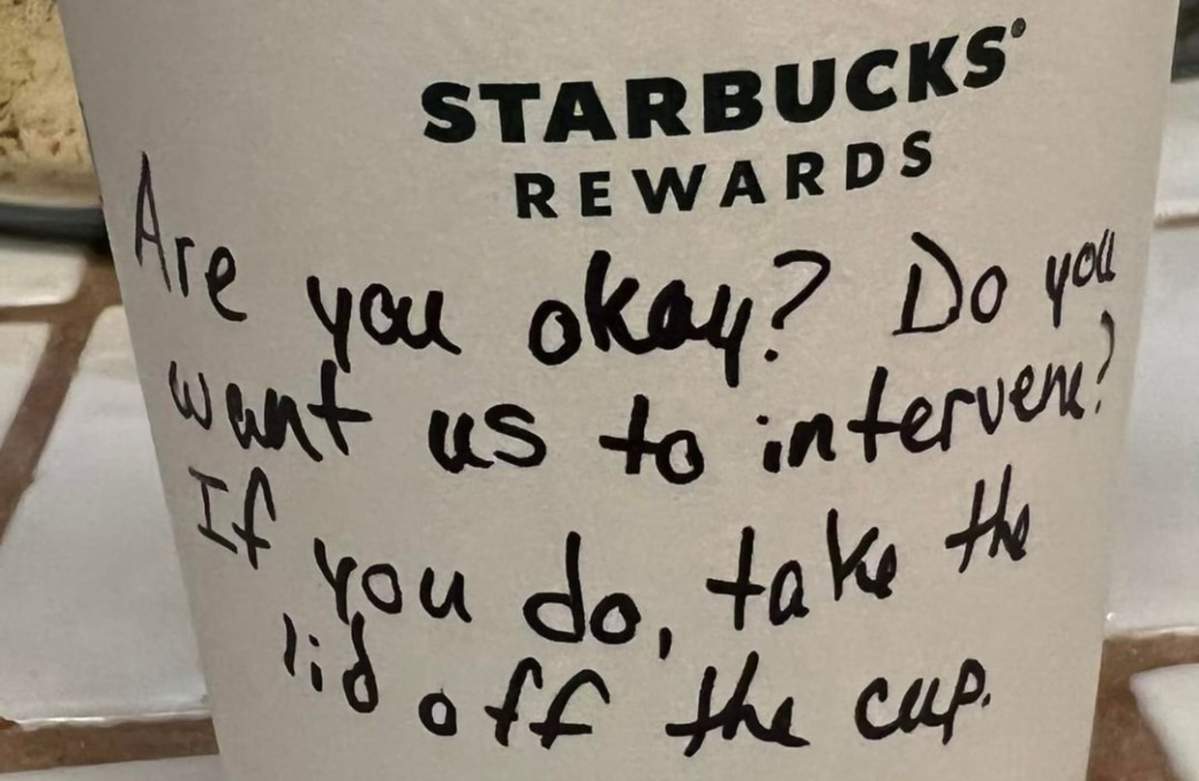 A photo of the cup, posted by the girl's mother to Facebook.