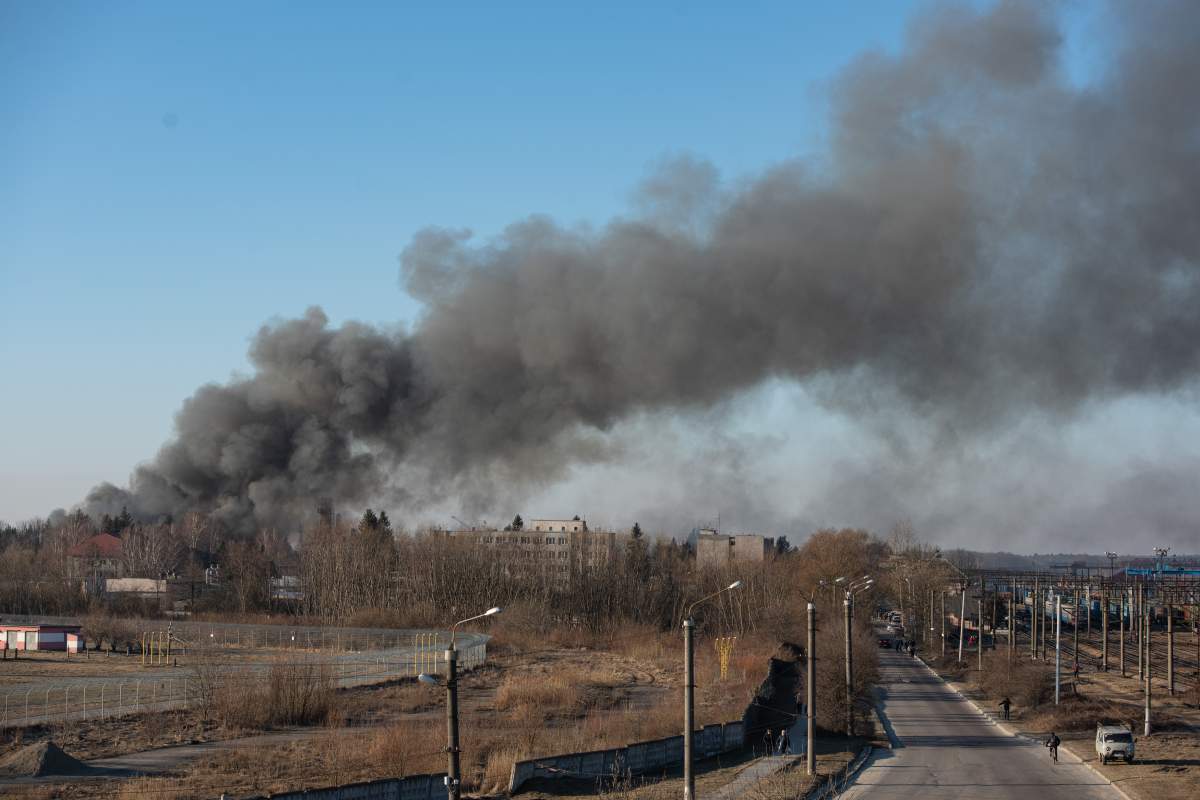 Missile Strike Hits Building Near Lviv Airport