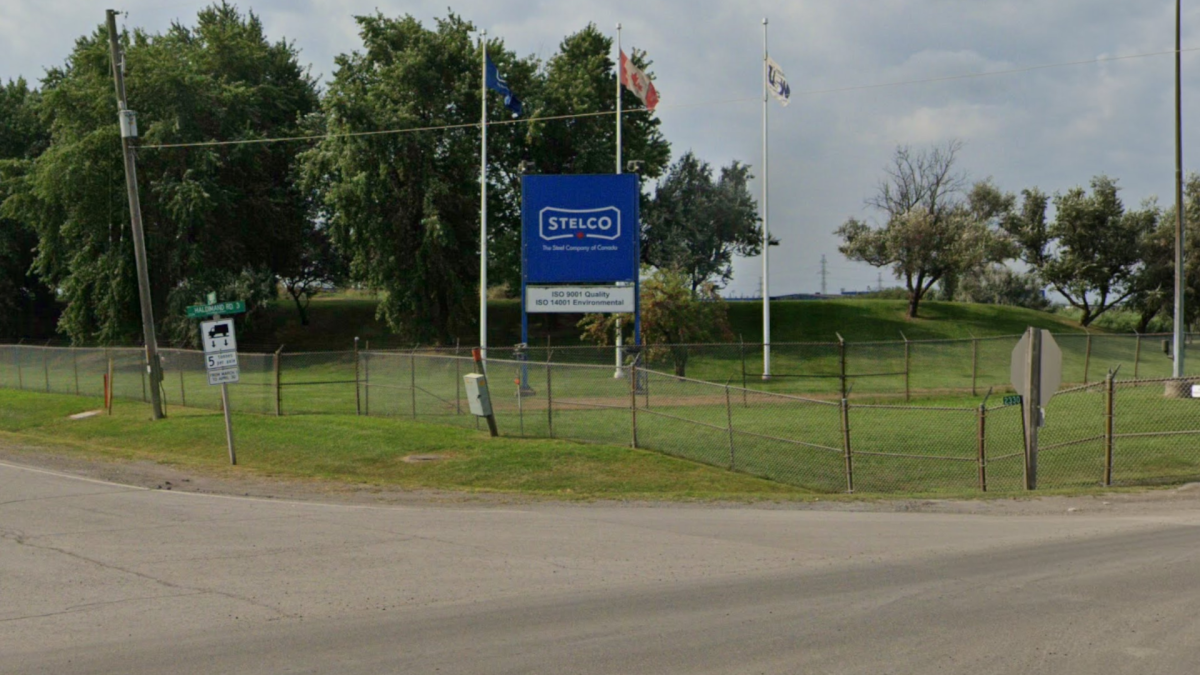 A photo of Stelco's Lake Erie Works facility in Nanticoke, Ontario. 