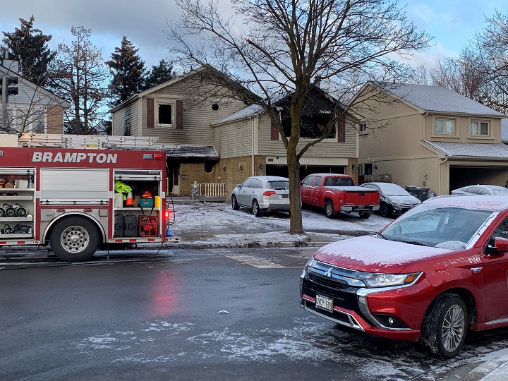 Crews on scene following a fatal fire in Brampton that claimed five lives on March 28, 2022.