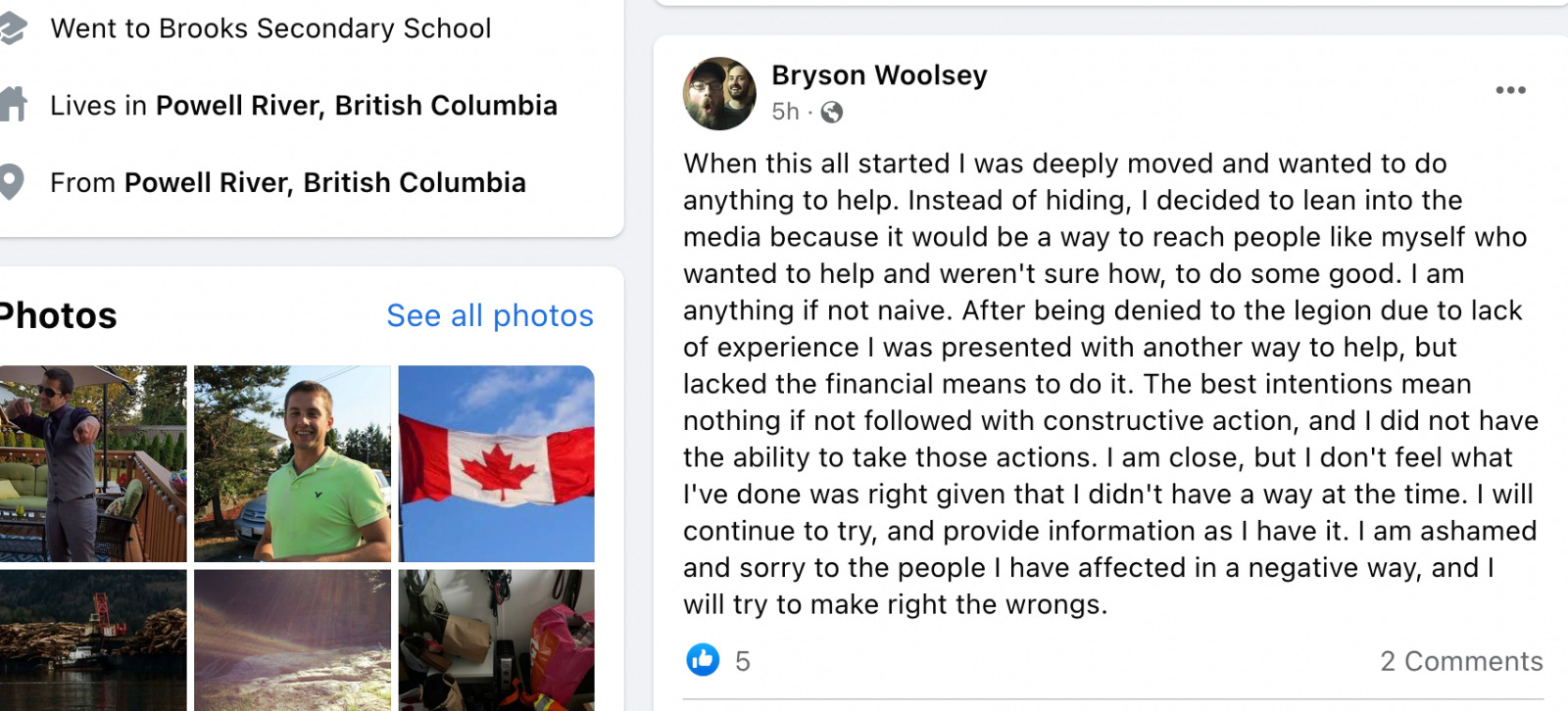 Facebook apology