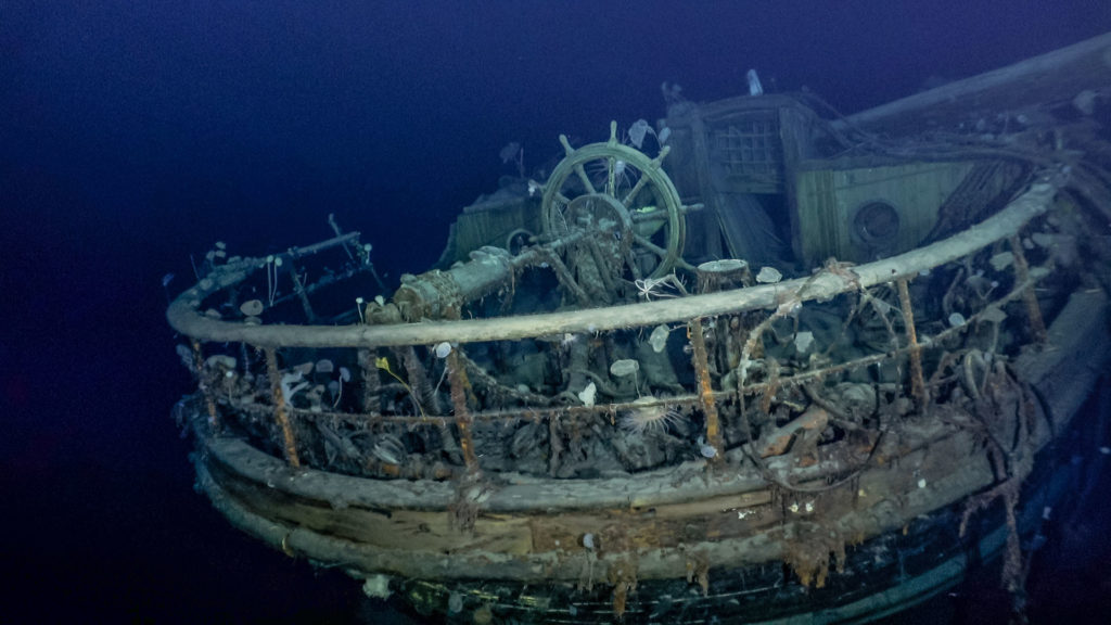 A remarkably preserved wreck was found more than 3,000-feet below the water's surface.