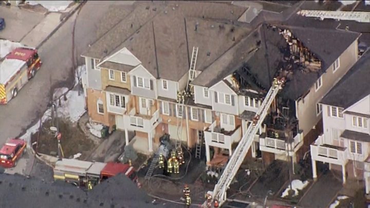 The scene of the fire in Scarborough on Tuesday.