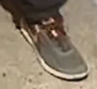 A photo of a man's shoe, the owner of which Calgary police was involved with a series of robberies and sexual assaults.