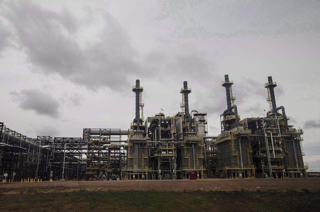 A processing unit at Suncor Fort Hills facility in Fort McMurray, Alta., on September 10, 2018.