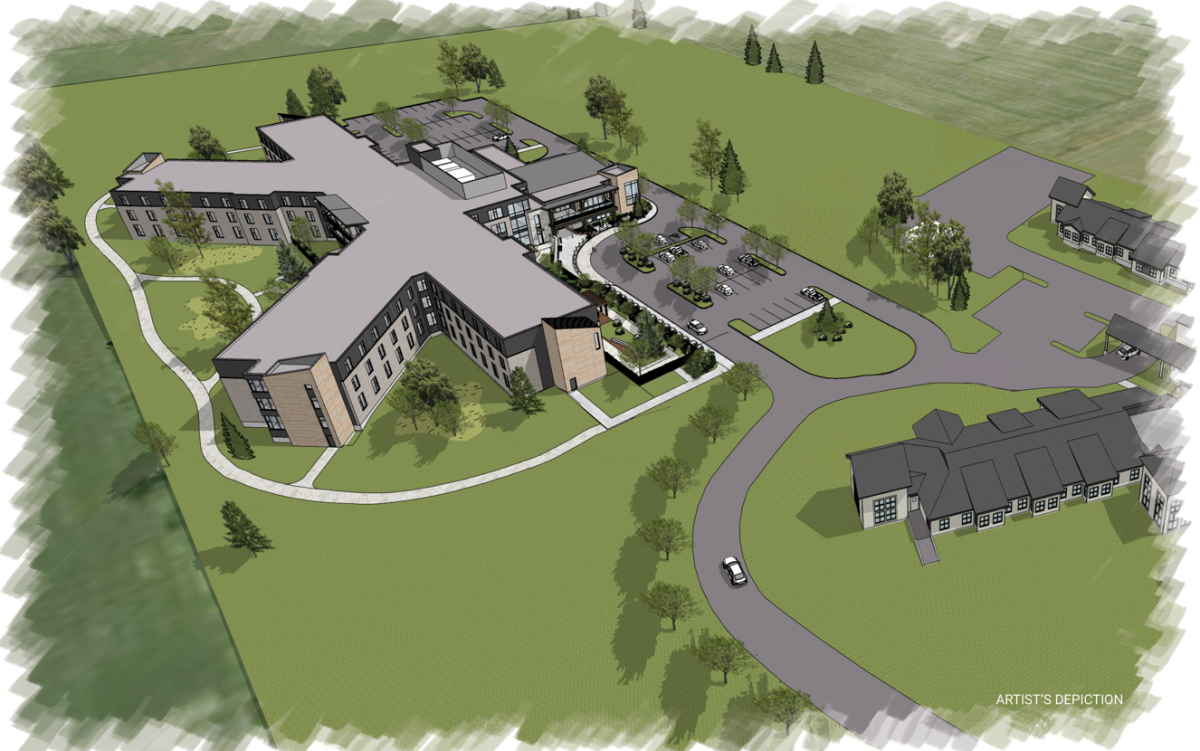 An artists rendition of the Maple View Lodge long-term care home.