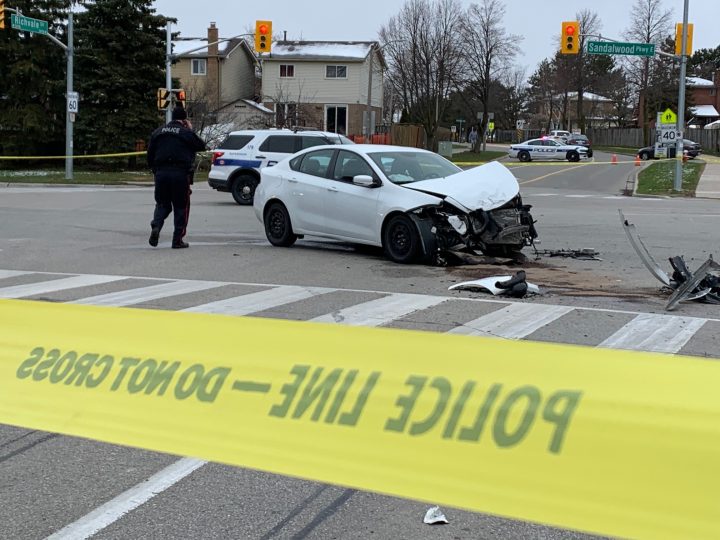 The collision was reported around 8:30 a.m.