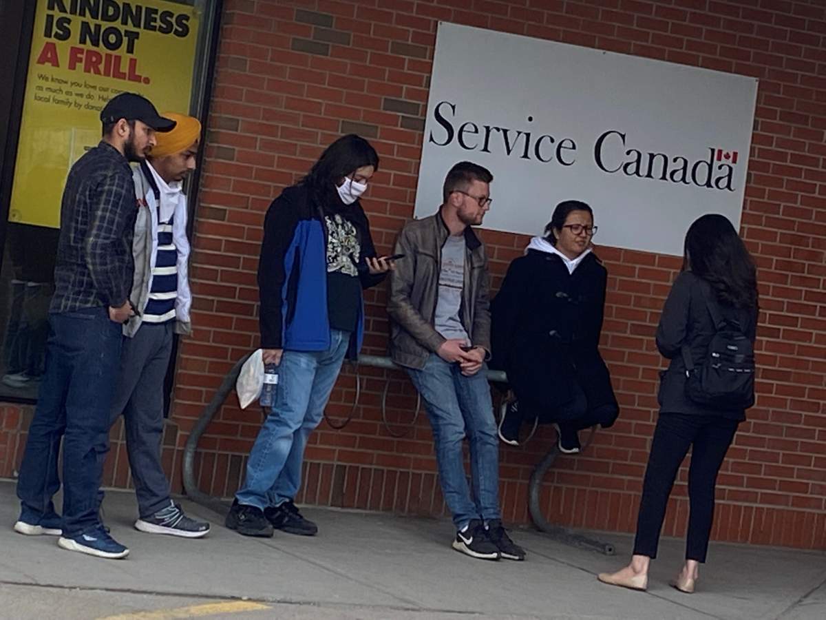 Calgarians wait hours outside of Service Canada centre