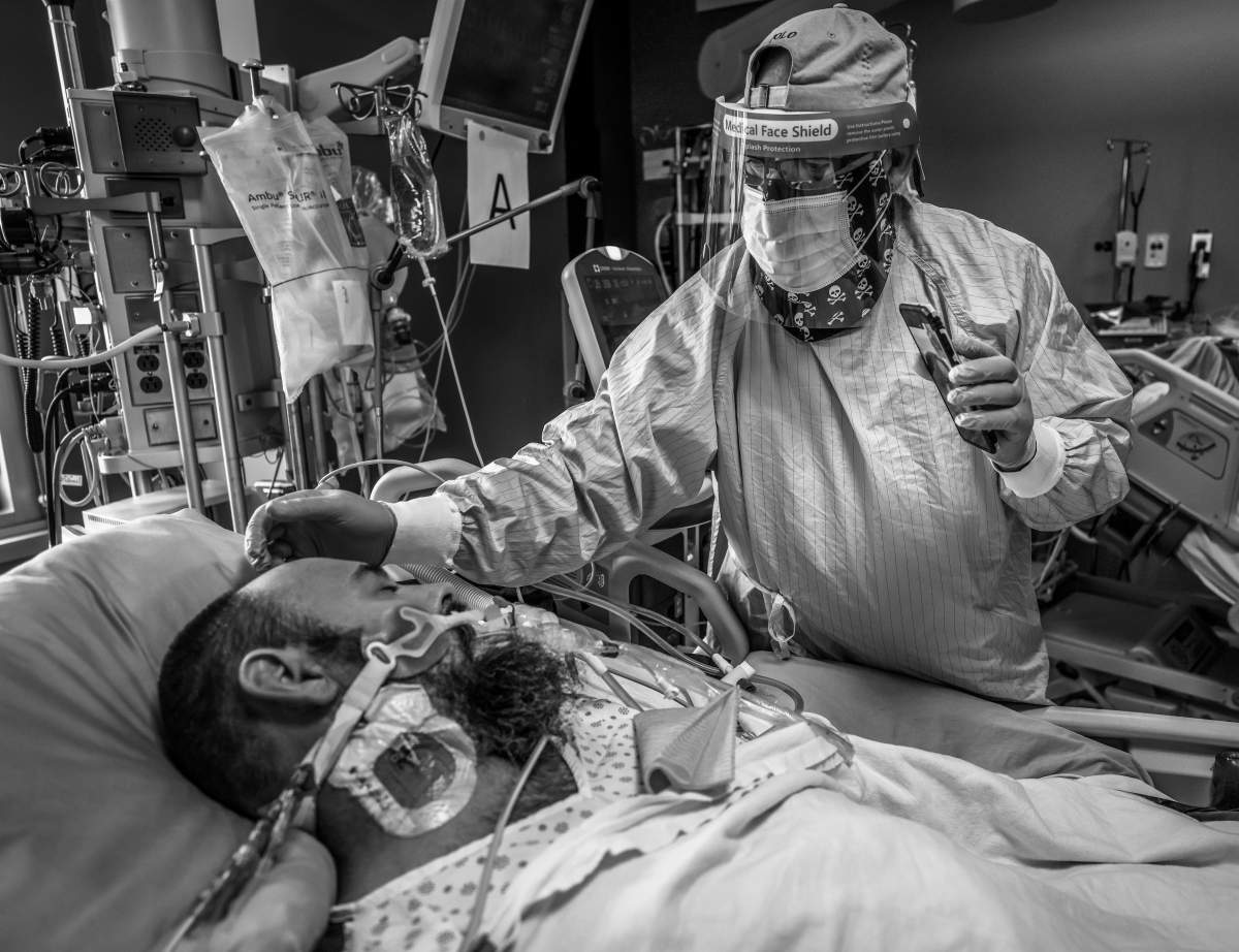 Bernie in the ICU.