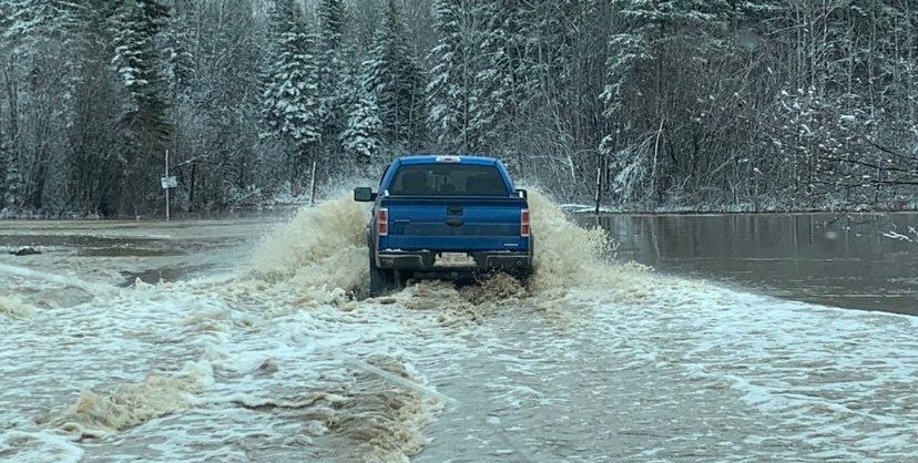 Flooding in Chateh, Alta., force the evacuations of residents May 9, 2022.