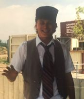 Chad R. MacDonald as Clyde the conductor of the Upper Clements Park train during its first season in 1989
