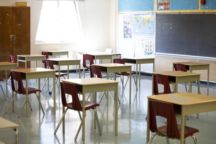 A physically distanced classroom is seen at Kensington Community School amidst the COVID-19 pandemic on Tuesday, September 1, 2020.