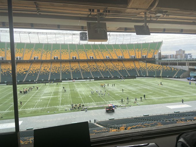 Edmonton Elks rookies on-field at Commonwealth Stadium