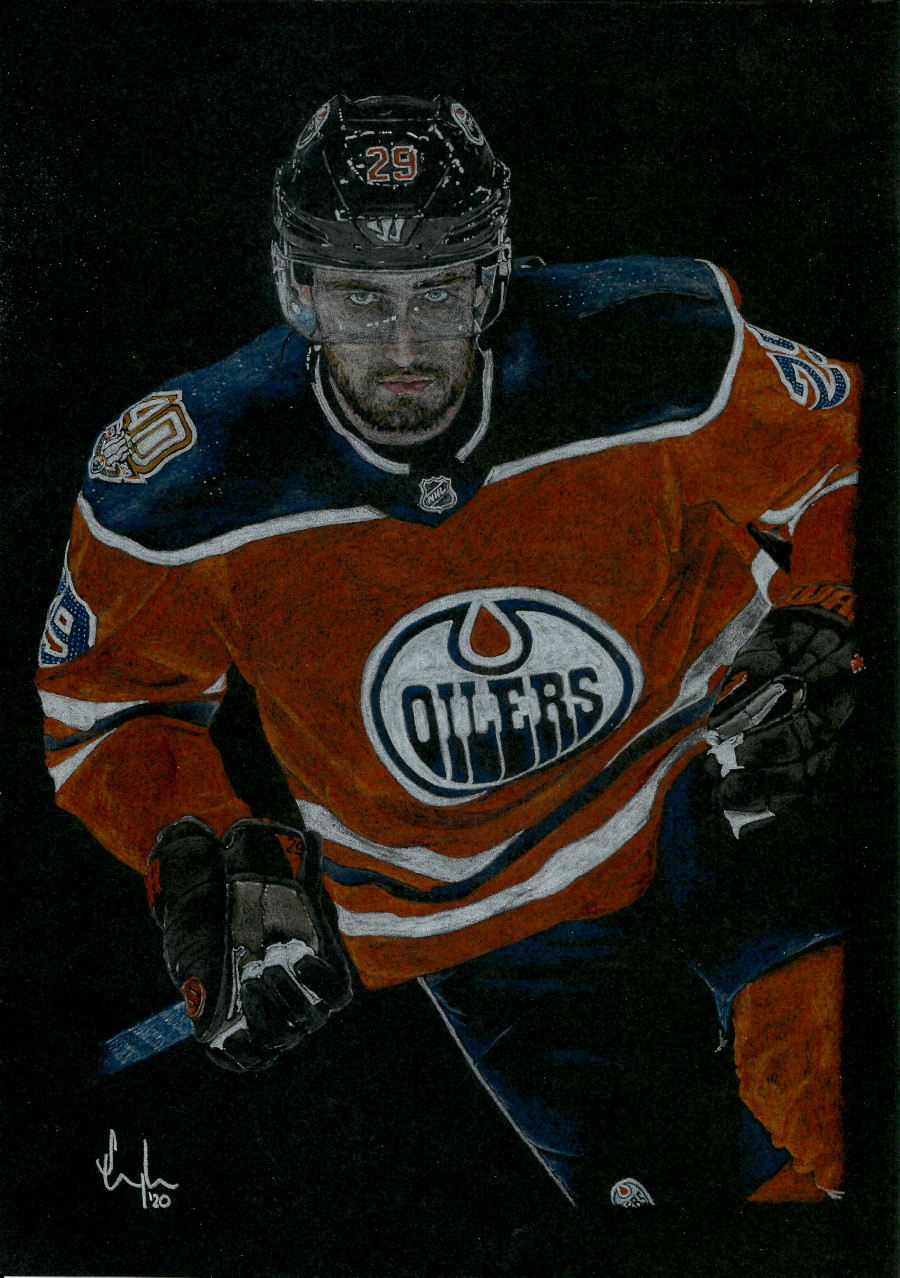This photo was drawn by an Oilers fan in Germany.