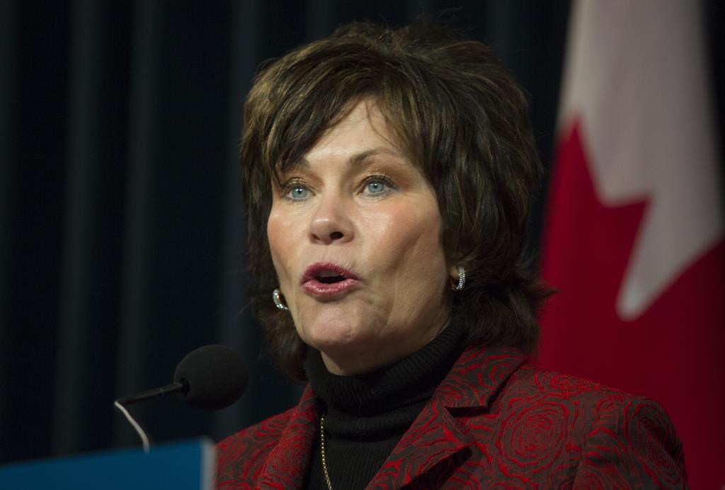 Alberta's Minister of Energy Sonya Savage announces expanding coal mining restrictions on the Eastern Slopes of Alberta in Calgary, Friday, March 4, 2022.