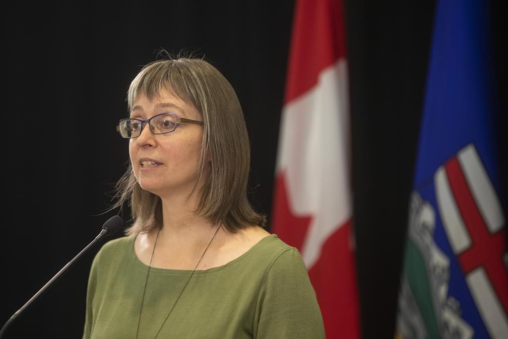 Chief medical officer of health Dr. Deena Hinshaw provides a COVID-19 update in Edmonton, Friday, Sept. 3, 2021.