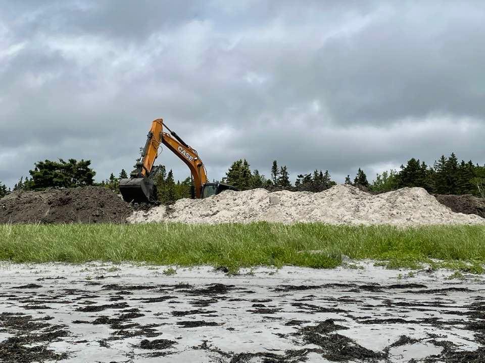 The construction work is damaging some of the sea grass, which will worsen erosion, says Talla Corkum.