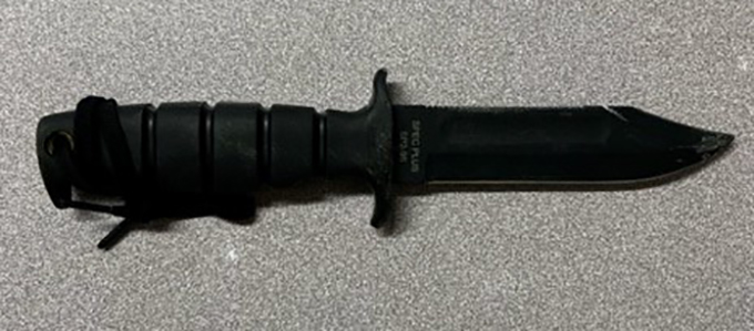 Headingley RCMP seized this knife Wednesday.