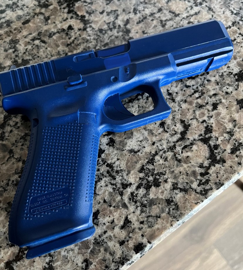 A photo of a replica 9mm firearm provided by the RCMP
