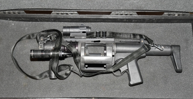 The Anti-riot Weapon Enfield (ARWEN) used by one of the Vancouver police officers.