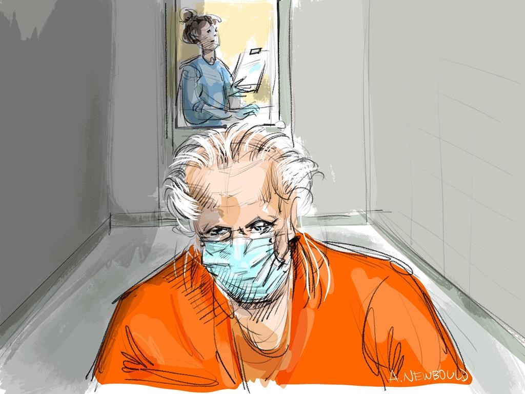 Canadian fashion mogul Peter Nygard is shown in this courtroom sketch in Toronto on Thursday Jan. 6, 2022.