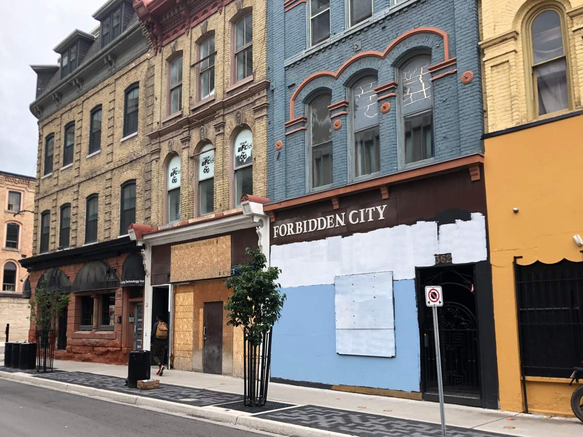 Vacant building on Richmond Street in downtown London Ontario. July 18, 2022
