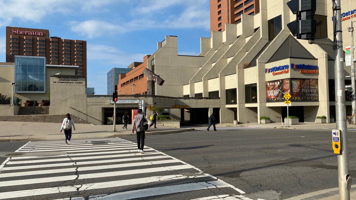 A 2022 photo of the intersection at Main Street West and Summers Lane in Hamilton Ont.