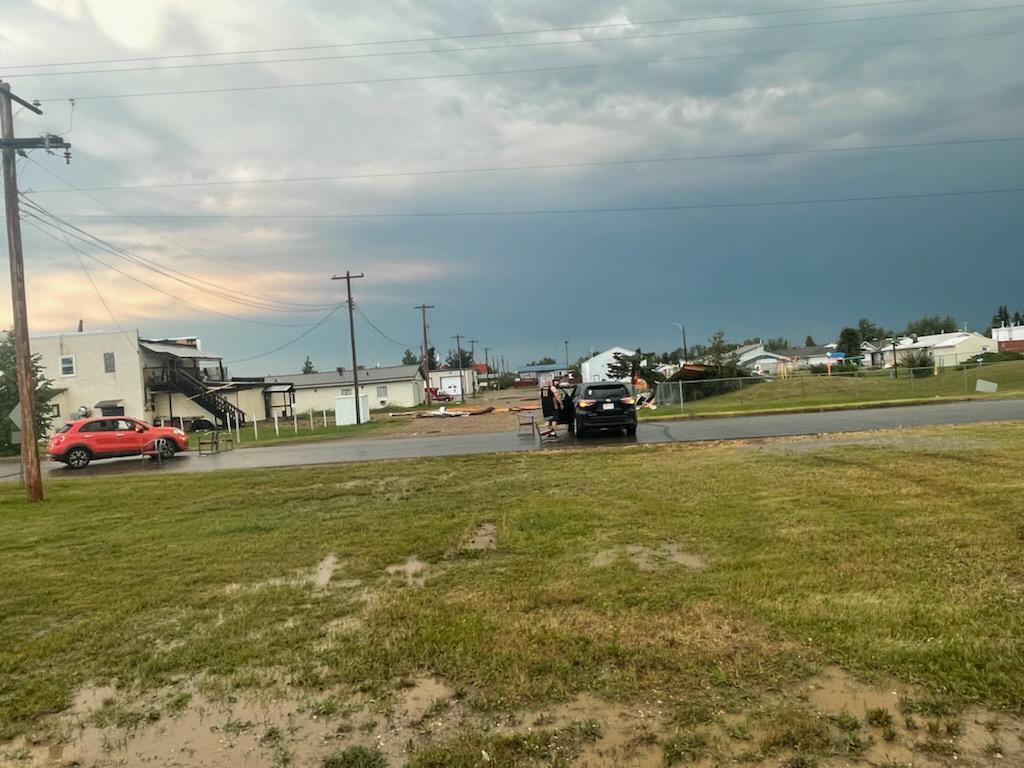 Storm damage in Hines Creek, Alta. on Friday, July 29, 2022.