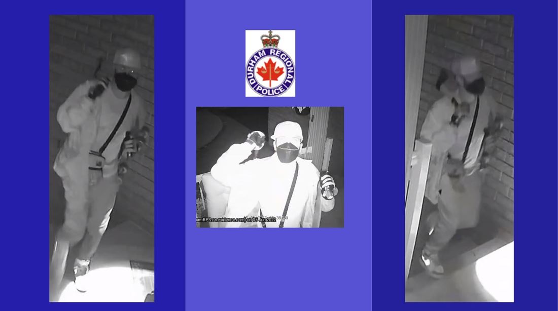 Police are seeking to identify a suspect wanted in connection with an arson and mischief investigation in Whitby.