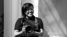 A black and white portrait.