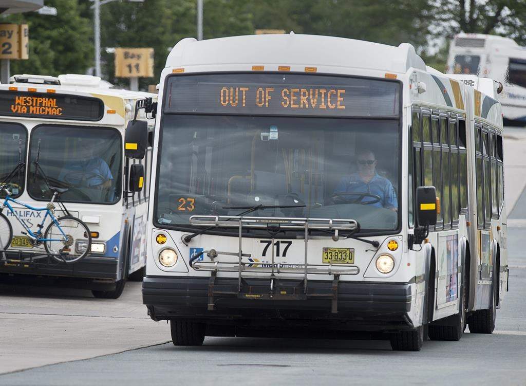 A Halifax Transit bus arrives at a terminal in Dartmouth, N.S., on Wednesday, July 17, 2019. THE CANADIAN PRESS/Andrew Vaughan
