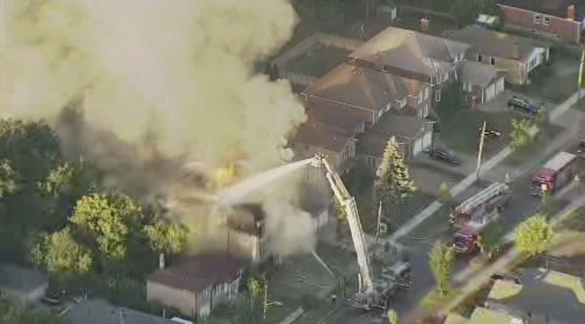 Smoke coming from a home under construction on Patricia Avenue on Aug. 15, 2022.