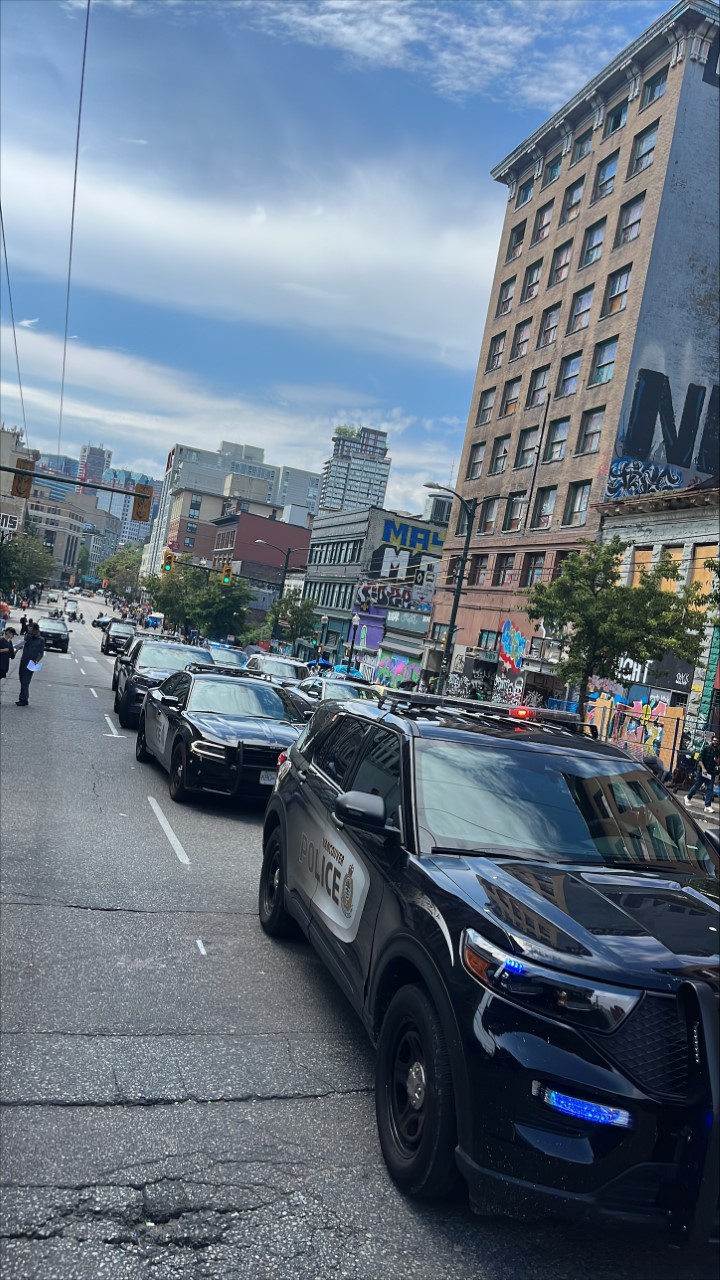 Vancouver police on Hastings Street
