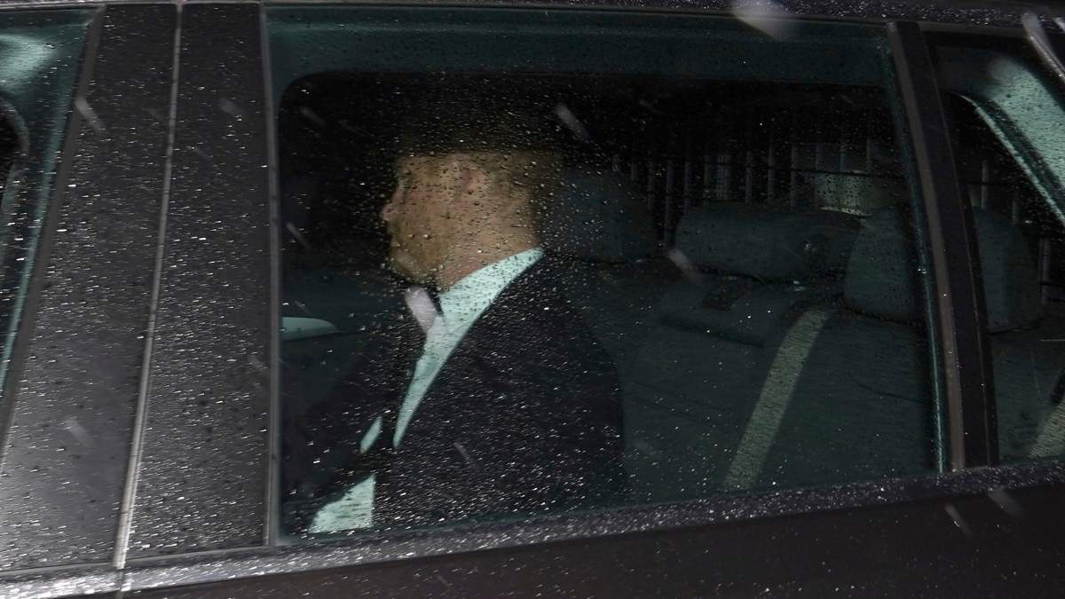 Britain’s Prince Harry arrives at Balmoral in Scotland, Thursday, Sept. 8, 2022, following the death of Queen Elizabeth II. (Andrew Milligan/PA via AP)