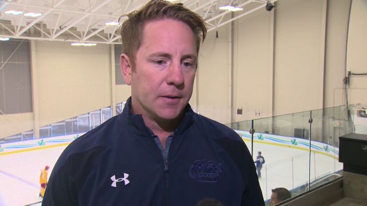 Edmonton Oil Kings head coach Luke Pierce speaks to Global News on the first day of training camp on Sept. 1, 2022.