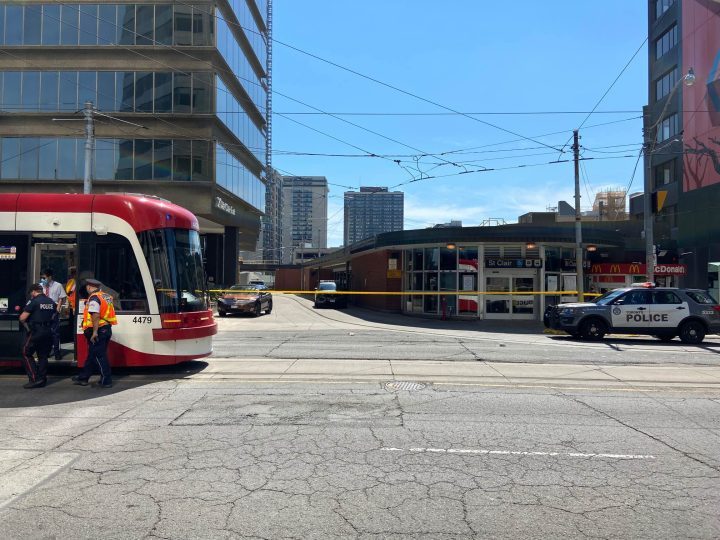 Toronto police are investigating after a pedestrian was struck on St. Clair Avenue.