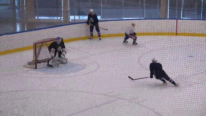 Some Edmonton Oilers players skated together at the Downtown Community Arena on Sept. 12, 2022.