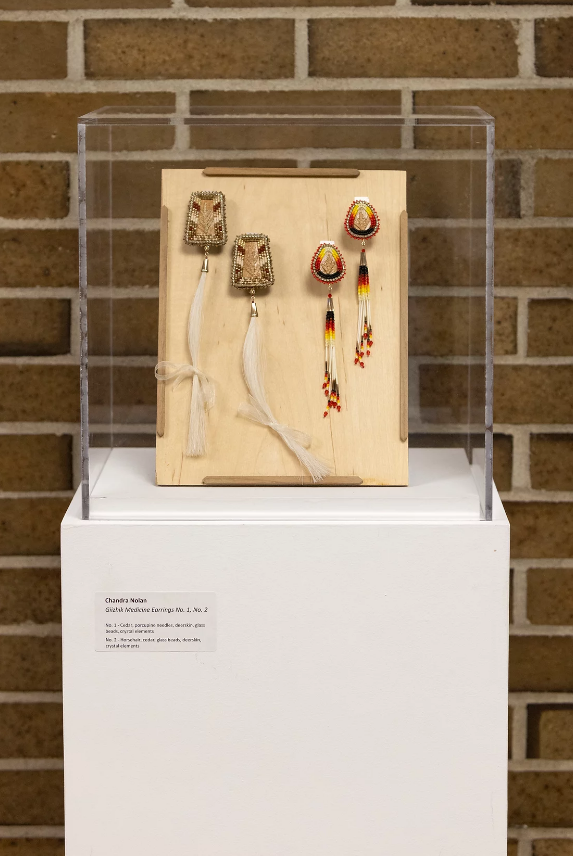 Giizhik [cedar] Medicine Earrings created by Chandra Nolan