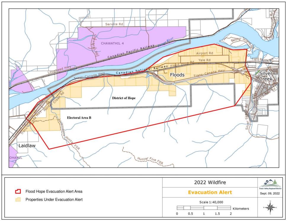 Evacuation alert issued for Hope, B.C. as wildfire grows to 50 hectares - image