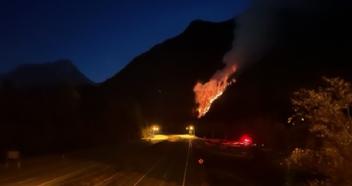A witness captured images of the fire late Thursday night.