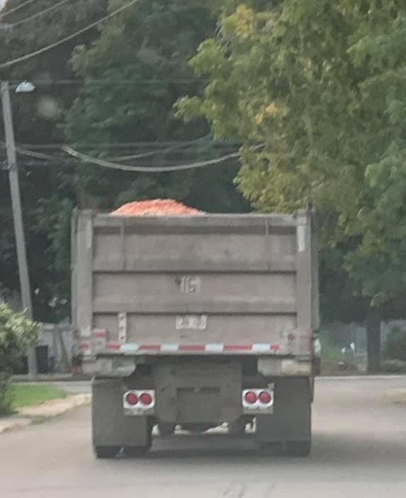 A resident says they captured an open truck carrying what appears to be seafood shells to the Coastal Shell facility, in an undated photo. It has not been confirmed whether the truck was working with the company.