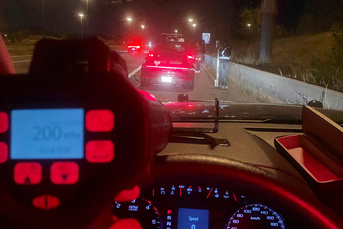 A photo police posted to Twietter showed that police had pulled over a Porsche.