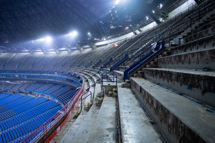 Seats were removed in the 500 level.