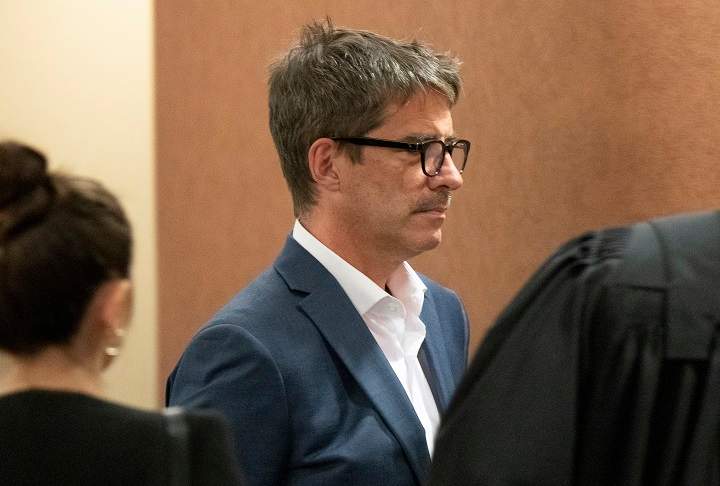 Former Parti Québécois leader André Boisclair arrives for his sentencing hearing on sexual assault charges, Monday, July 18, 2022  in Montreal.