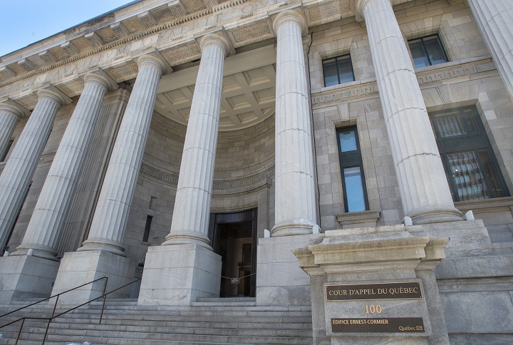 The Court of Appeal of Quebec is seen in Montreal, Wednesday, March 27, 2019. Quebec's highest court has ordered a new trial for Randy Tshilumba, convicted in the fatal stabbing of a supermarket clerk in April 2016. orz.